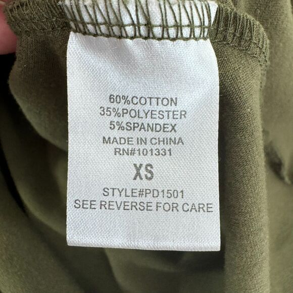 Womens Charlotte Russe Olive Green Long Sleeve Skater Flowy Dress XSmall - Picture 5 of 8